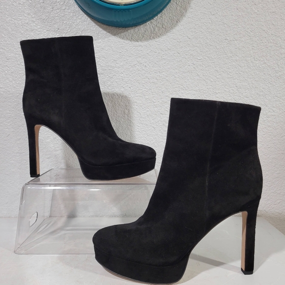 Veronica Beard Dali Black Suede Platform Ankle Boots Size 8 New - Picture 7 of 11